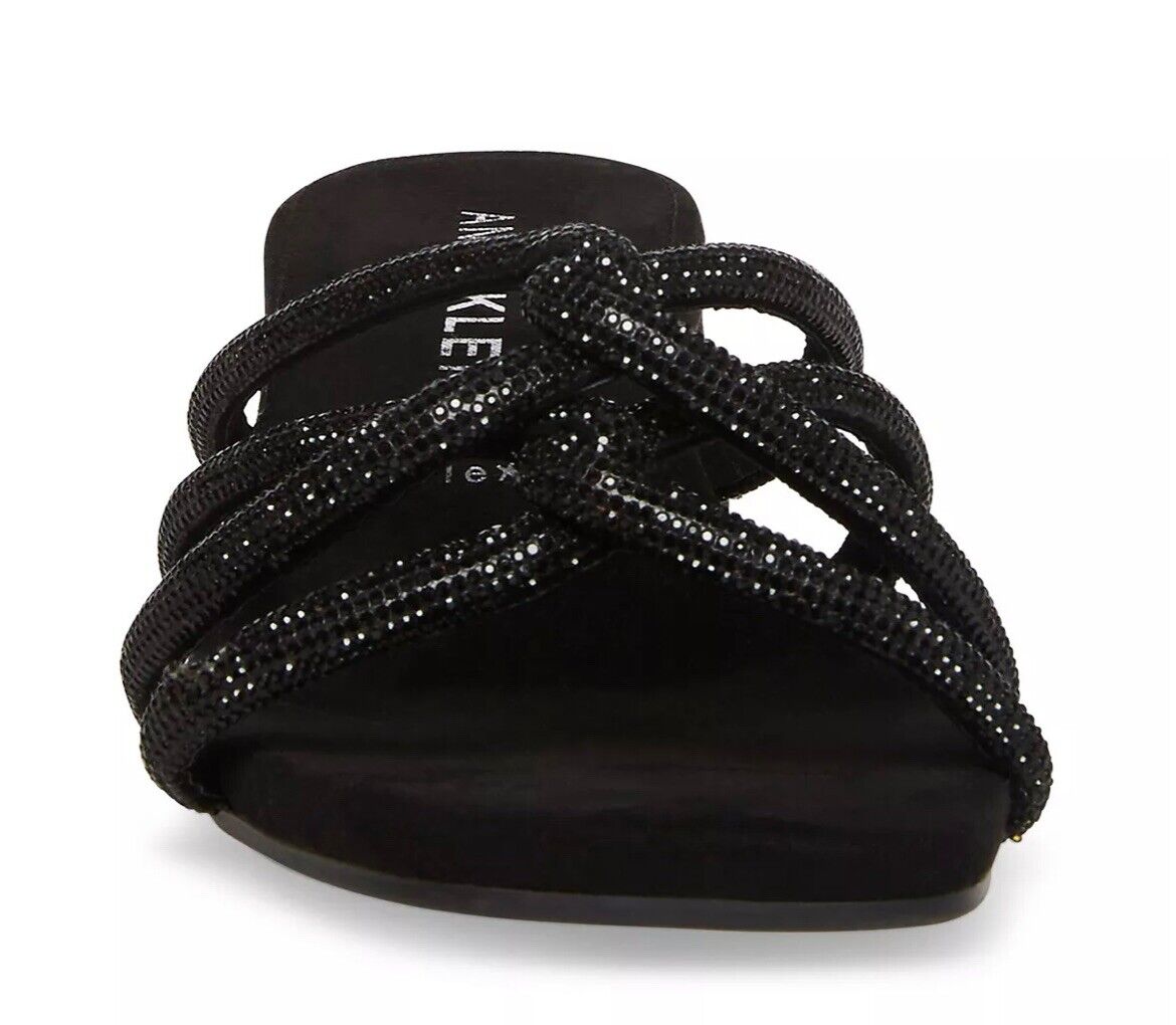 Anne Klein Women's Nikole Sandals Color Black Crystal Size 8M
