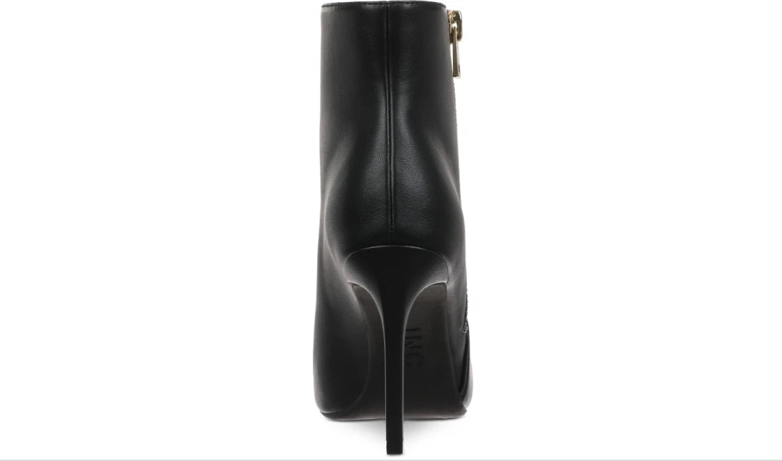 INC International Concepts Women's Sarishaa Zip Booties Black Smooth Size 10