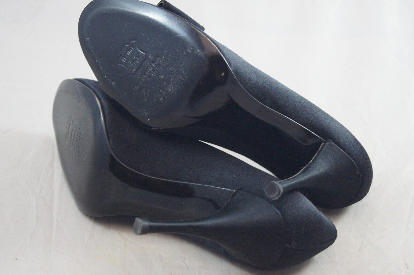 Stuart Weitzman Women's Ringbling Formal Dress Pump Color Black Satin Size 9.5M