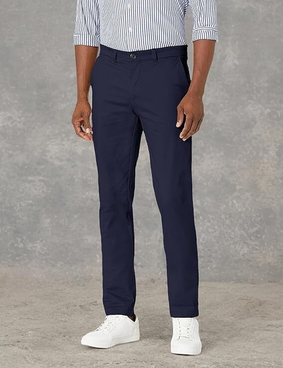 Tommy Hilfiger Men's Slim Fit Stretch Cotton Chino Pants Navy Blazer W36xL32