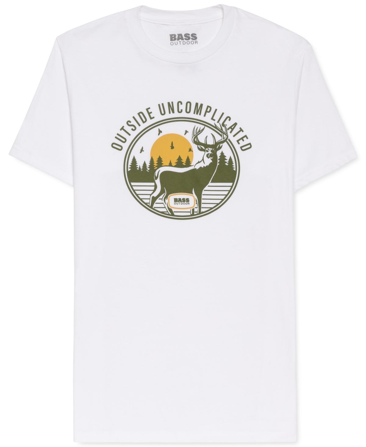 BASS OUTDOOR Men's Uncomplicated Graphic T-Shirt Color White Size M