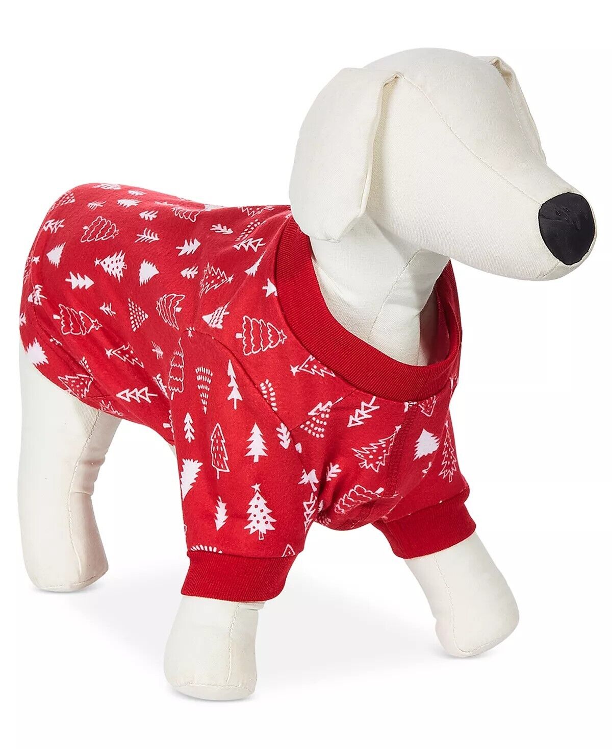 Family Pajamas Xmas Trees Printed Pet Pajama Shirt Color Red/White Size S