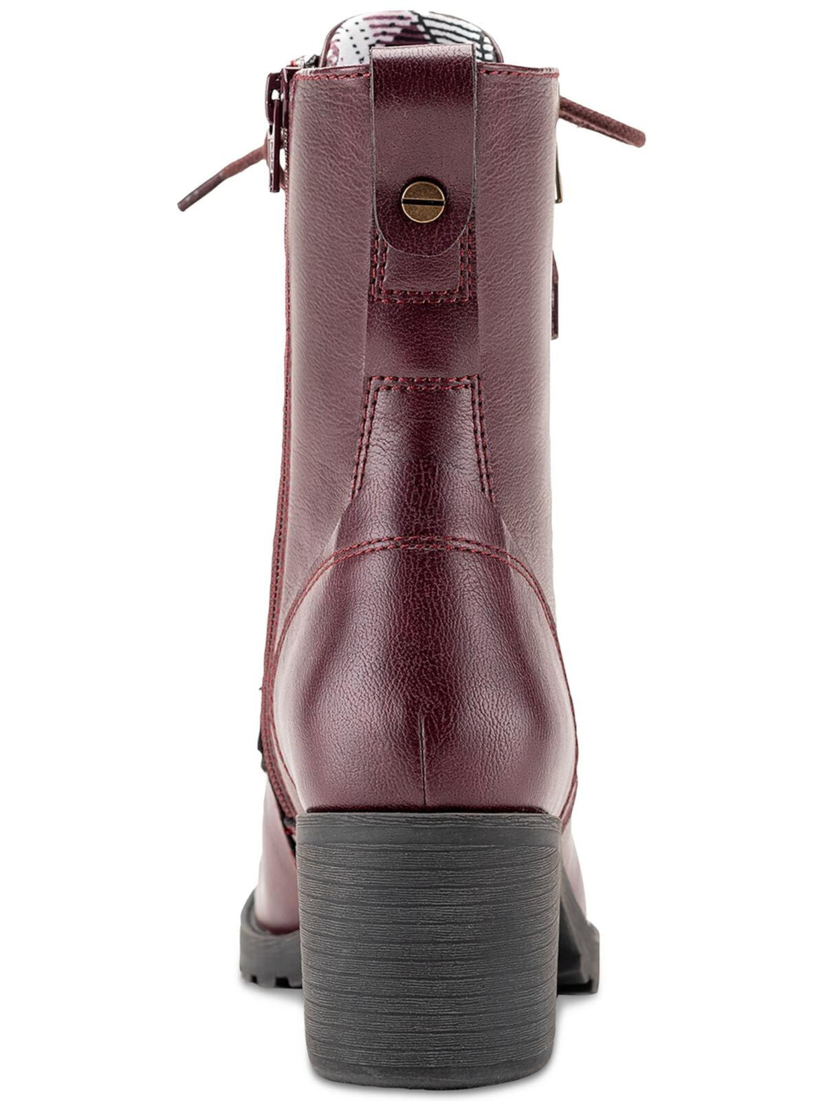 Sun + Stone Women's Sloanie Lace-Up Hiker Booties Color Wine Size 5.5M