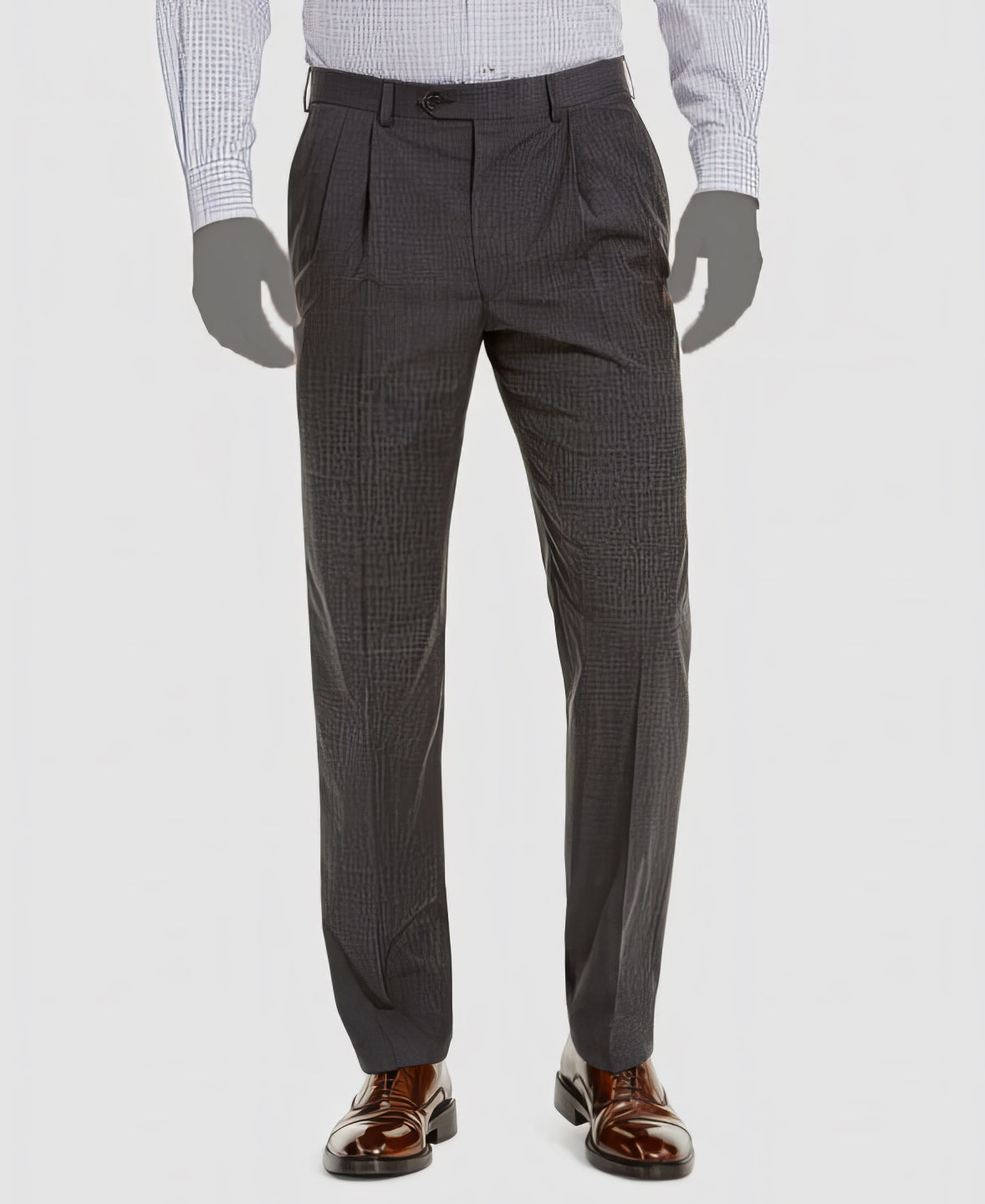 Lauren Ralph Lauren Men's Wool Blend Classic-Fit Pleated Pants Color Charcoal W34xL30