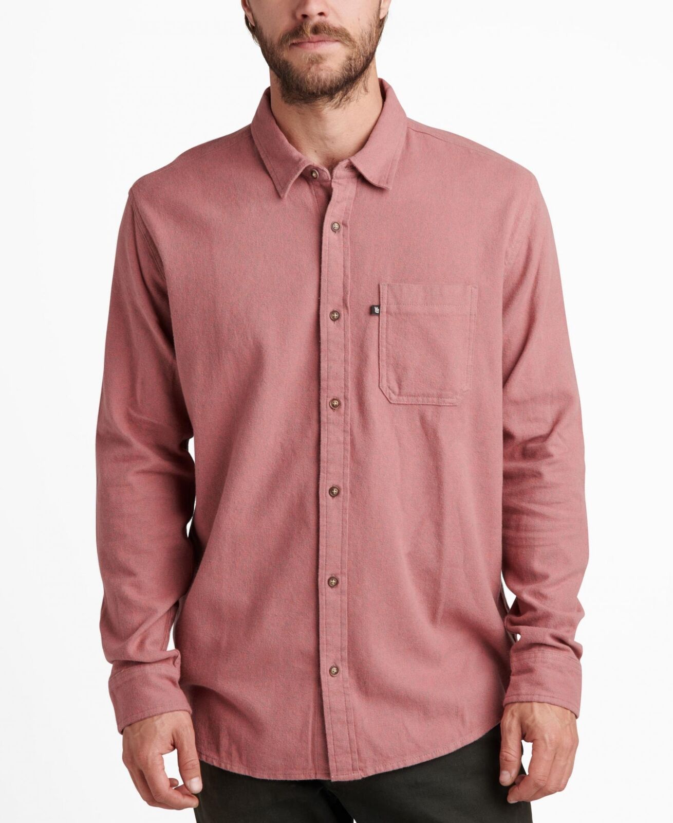 Junk Food Men's Adrien Long Sleeve Button Down Shirt Color Withered Rose Size XL