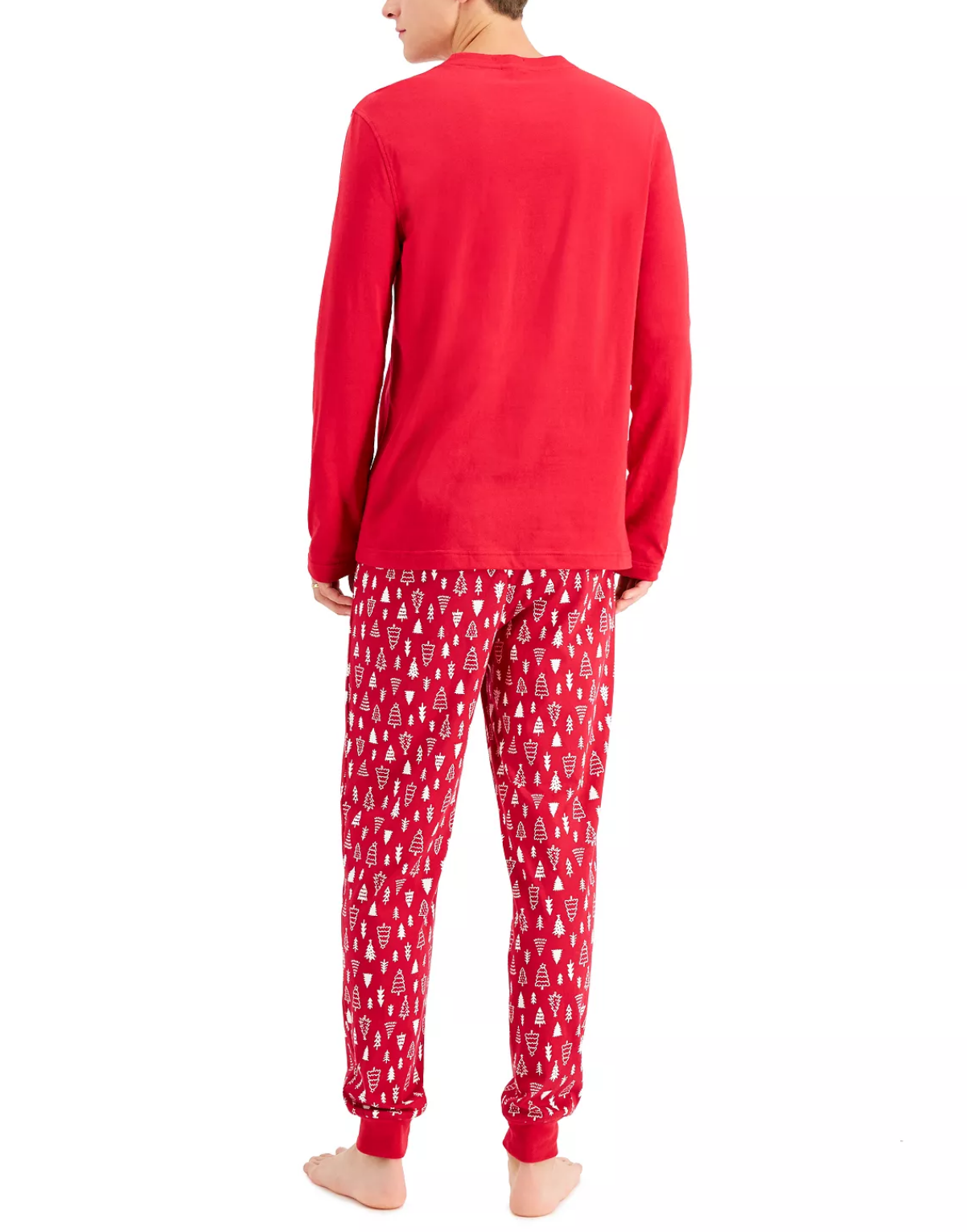 Family Pajamas Men's Christmas Trees Pajama Set Color Red Size XL