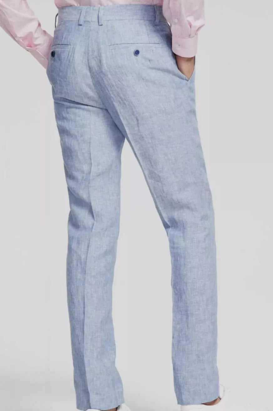 Bar III Men's Slim-Fit Textured Linen Dress Suit Pants Color Light Blue W32xL30