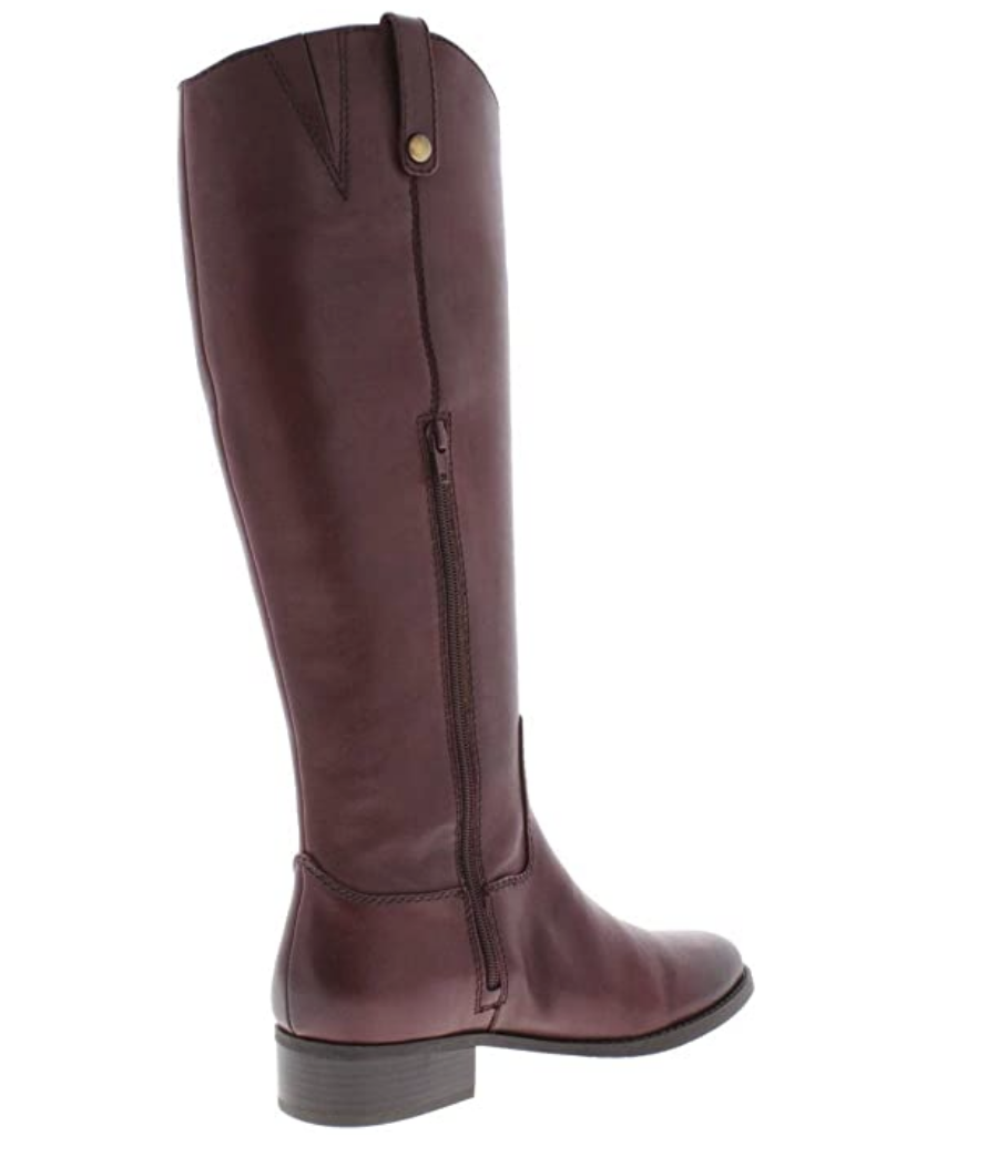 INC International Concepts Fawne Leather Knee-High Riding Boots Color Merlot Size 6.5M