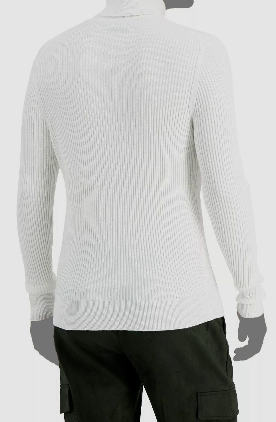 INC International Concepts Men's Ascher Rollneck Sweater Color White Pure Size L