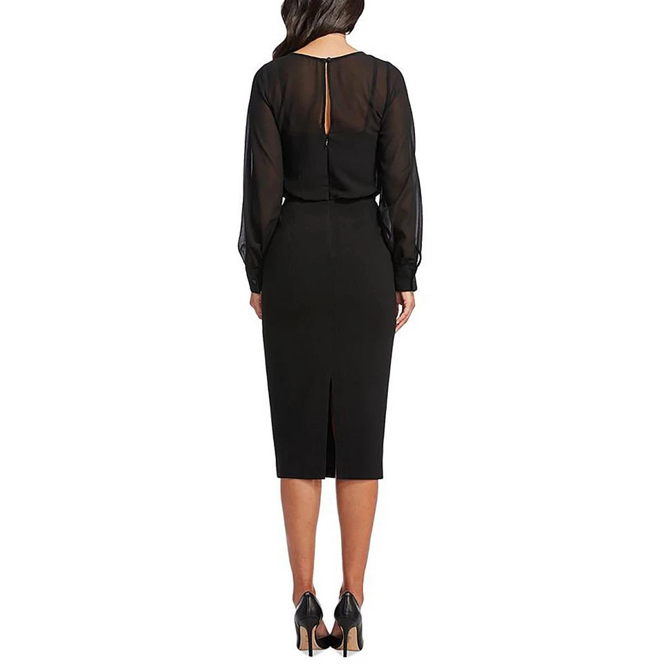 Dress The Population Women's Sheer Bodycon Dress Black Size 2XS