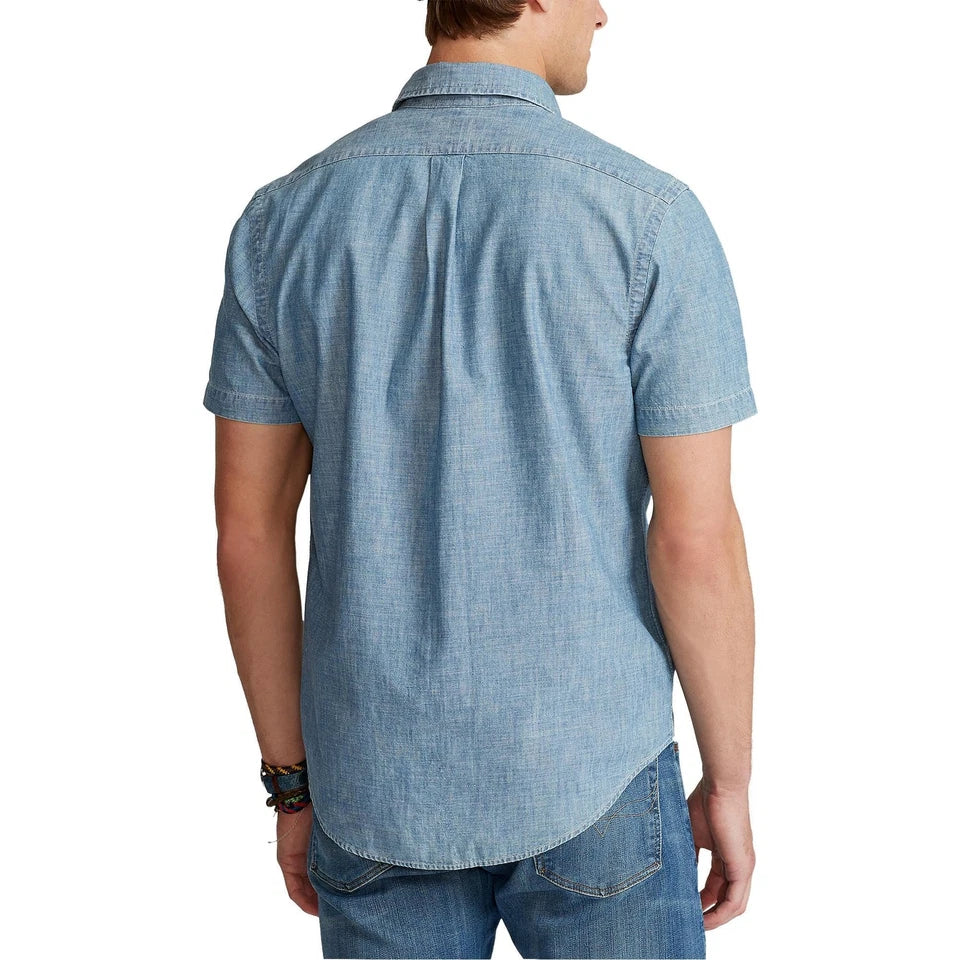 Polo Ralph Lauren Men's Slim-Fit Chambray Shirt Medium Indigo Size 2XL