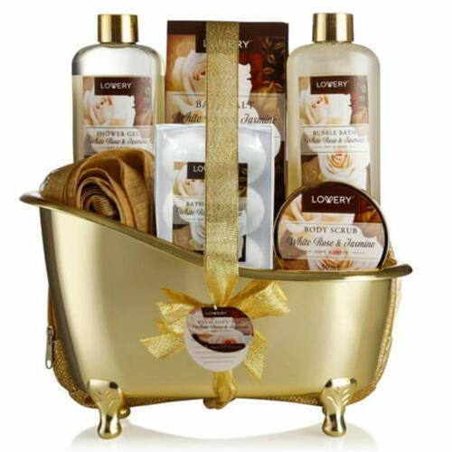 Lovery 8 Piece White Rose Jasmine Bath Set