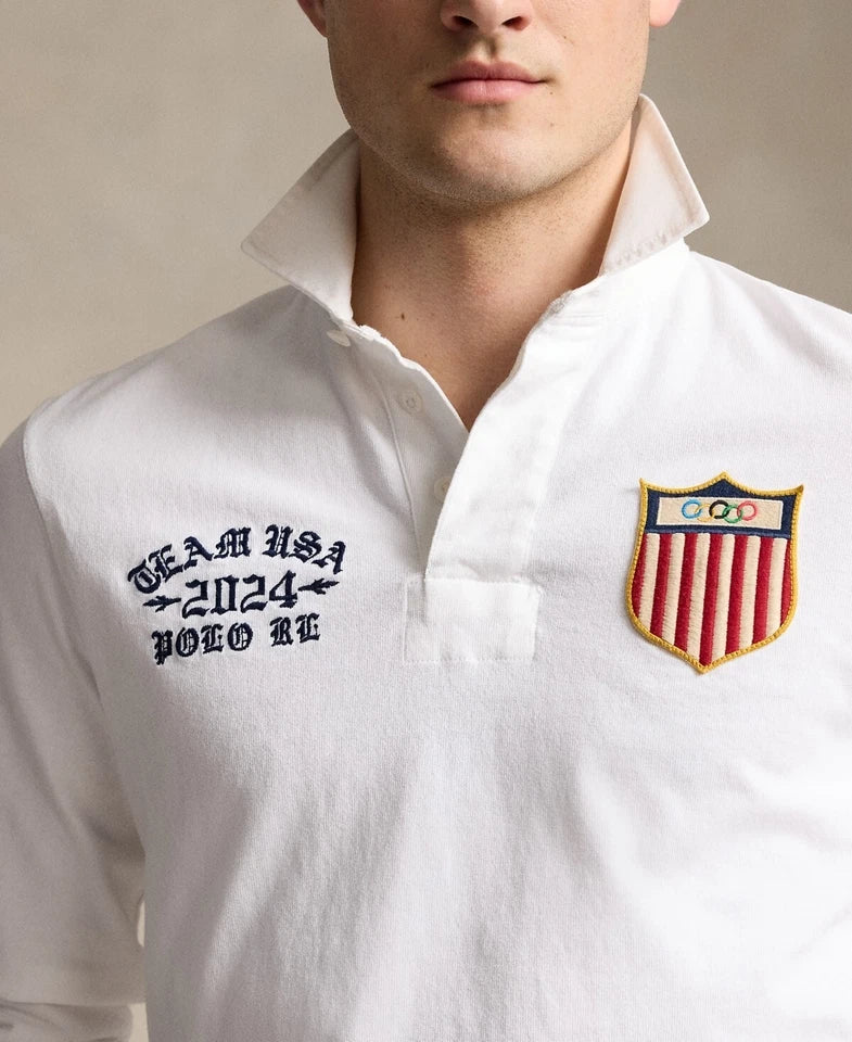 Polo Ralph Lauren Men's Team USA Jersey Rugby Shirt White Size XL