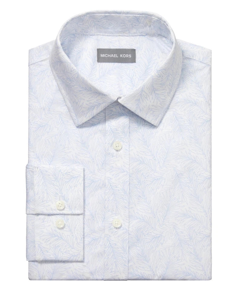 Michael Kors Men's Slim-Fit Dress Shirt Blue Multi 15/15.5 32/33