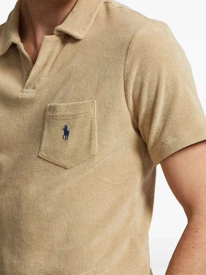 Polo Ralph Lauren Men's Cotton-Blend Terry Polo Shirt Coastal Beige Size S