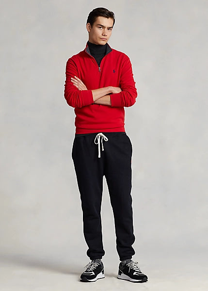 Polo Ralph Lauren Men's Luxury Jersey Quarter-Zip Pullover Rl 2000 Red Size L