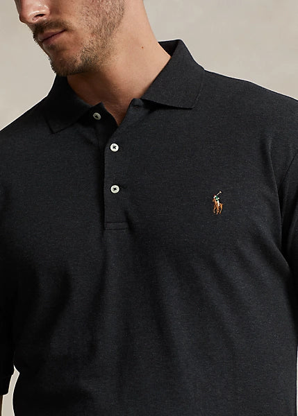 Polo Ralph Lauren Men's Big & Tall Soft Cotton Polo Shirt Color Black Marl Heather Size 3XB