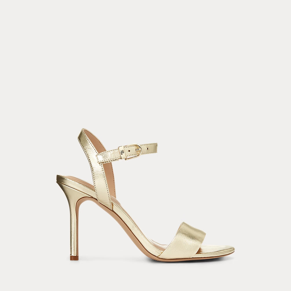 Lauren Ralph Lauren Women's Gwen Ankle-Strap Dress Sandals Gold Size 9.5