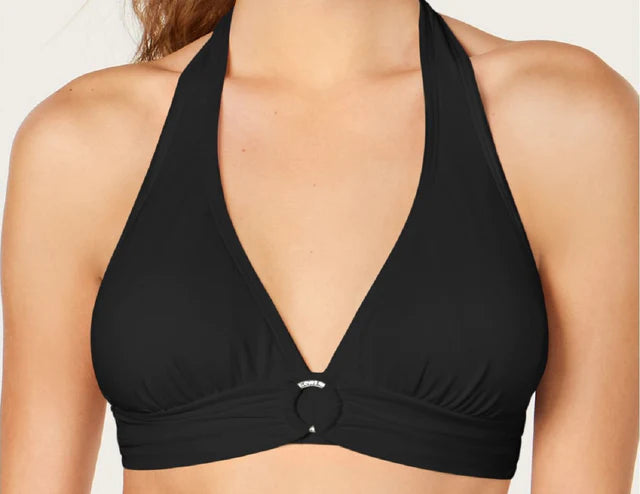 Michael Kors Logo-Ring Halter Bikini Top Color Black Size S