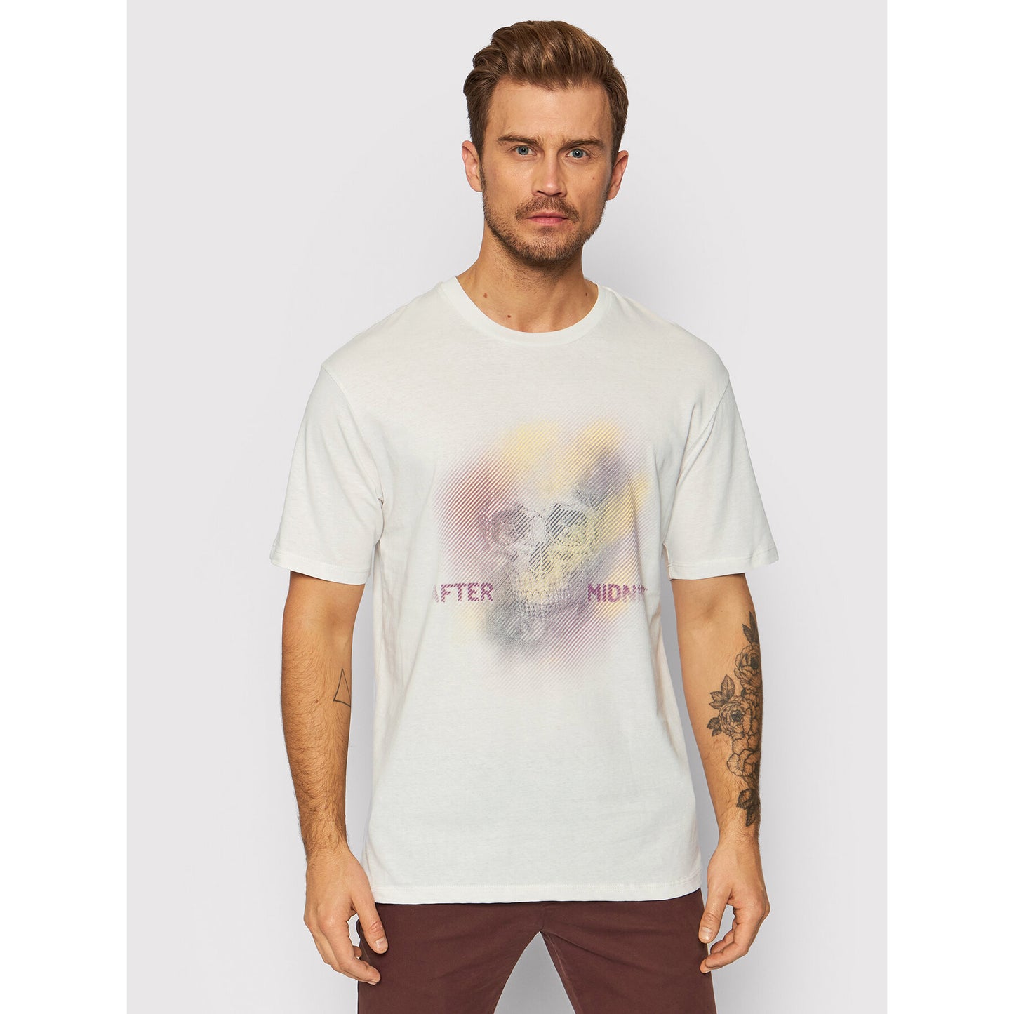 Jack & Jones Men's Behind The Future T-Shirt Color Blanc De Blanc Size S