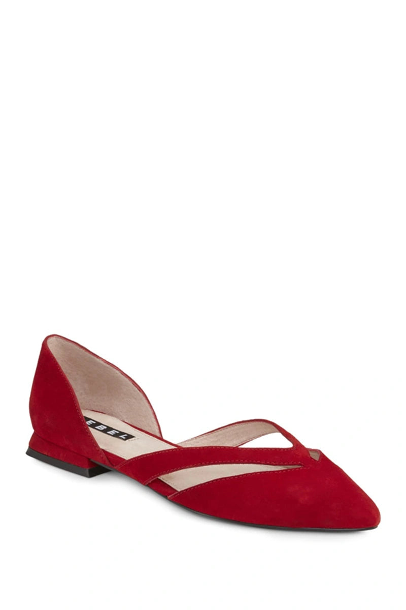 REBEL WILSON Acca-scuse Me Dorsay Low Heeled Flats Color Red Size 7.5W