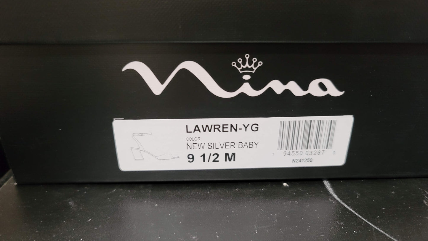 NINA Lawren New Silver Baby Glitter Size: 9.5