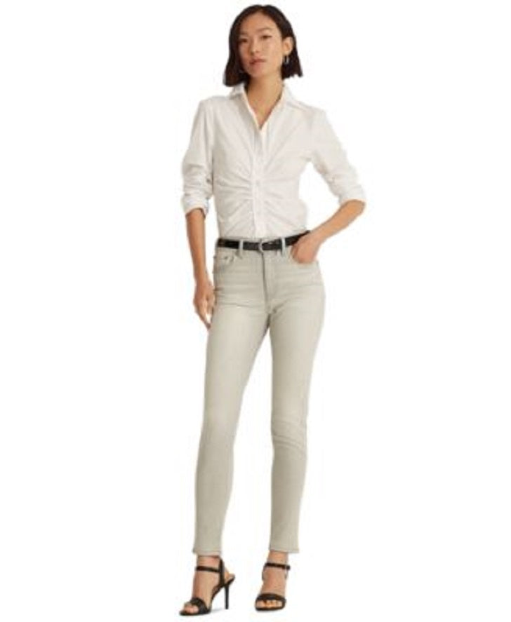 Lauren Ralph Lauren Petite High-Rise Skinny Ankle Jeans Color Soft Grey Wash Size 10P
