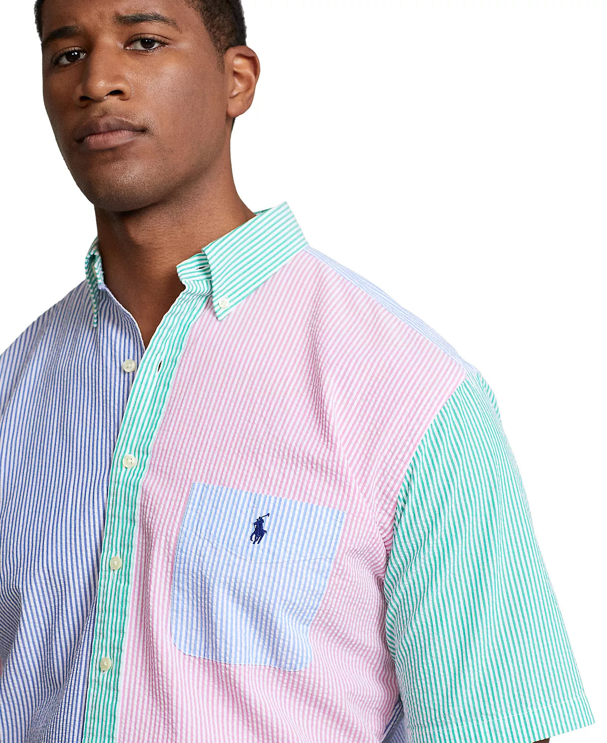 POLO RALPH LAUREN Men's Big & Tall RL Prepster Seersucker Fun Shirt Multicolor Size 2LT