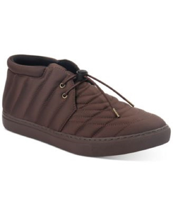 Alfani Men's Tucker Quilted Lace-Up Chukka Boot Color Chocolate Size 9M