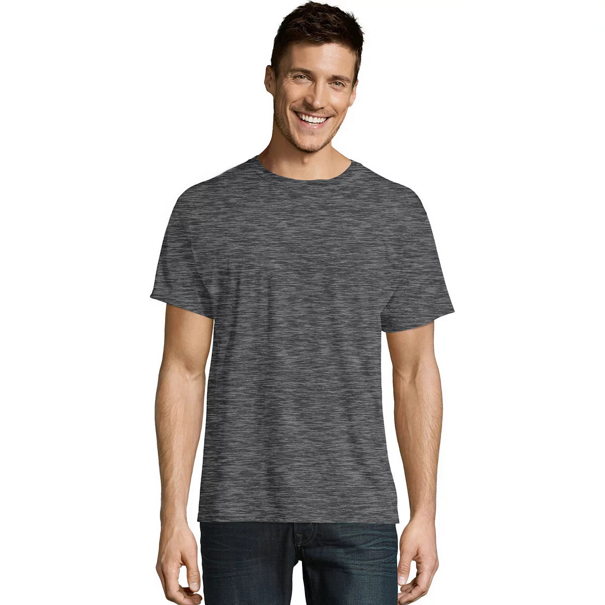 Hanes Men's Ultimate® X-Temp FreshIQ Slubbed Crewneck Tee Color Light Gray Heather Size 2XL