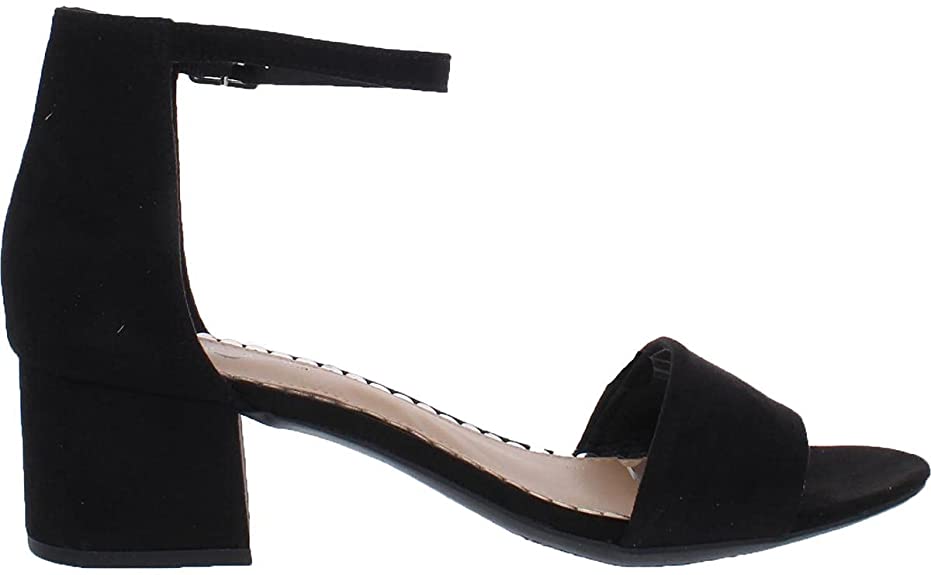 Sugar Women's Noelle Low Two Piece Block Heel Dress Sandals Color Black Size 8.5M