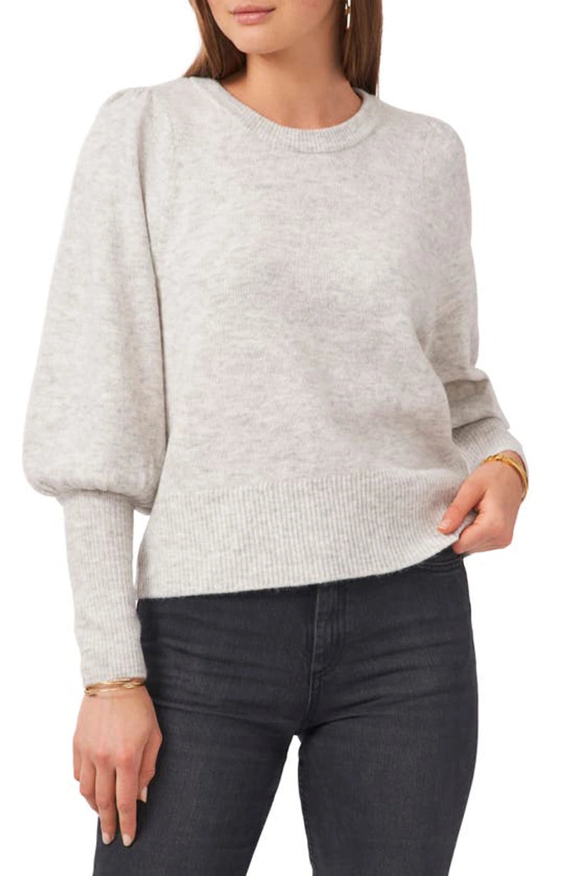 Vince Camuto Women's Balloon Sleeve Cozy Sweater Color Silver Heather Size XL
