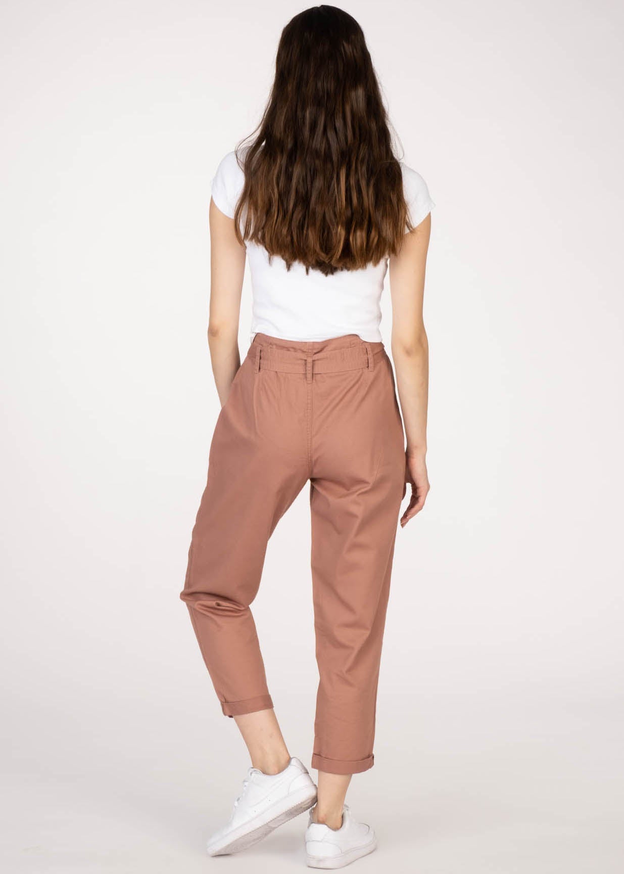 Vanilla Star Juniors Lana Pleated Utility Pant W/Self-Tie Color Brown Size 9