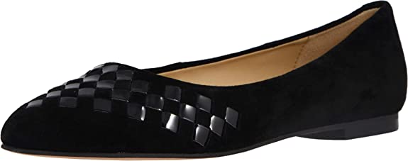Trotters Women's Harlowe Ballet Flats Color Black Suede/Patent Size 12W
