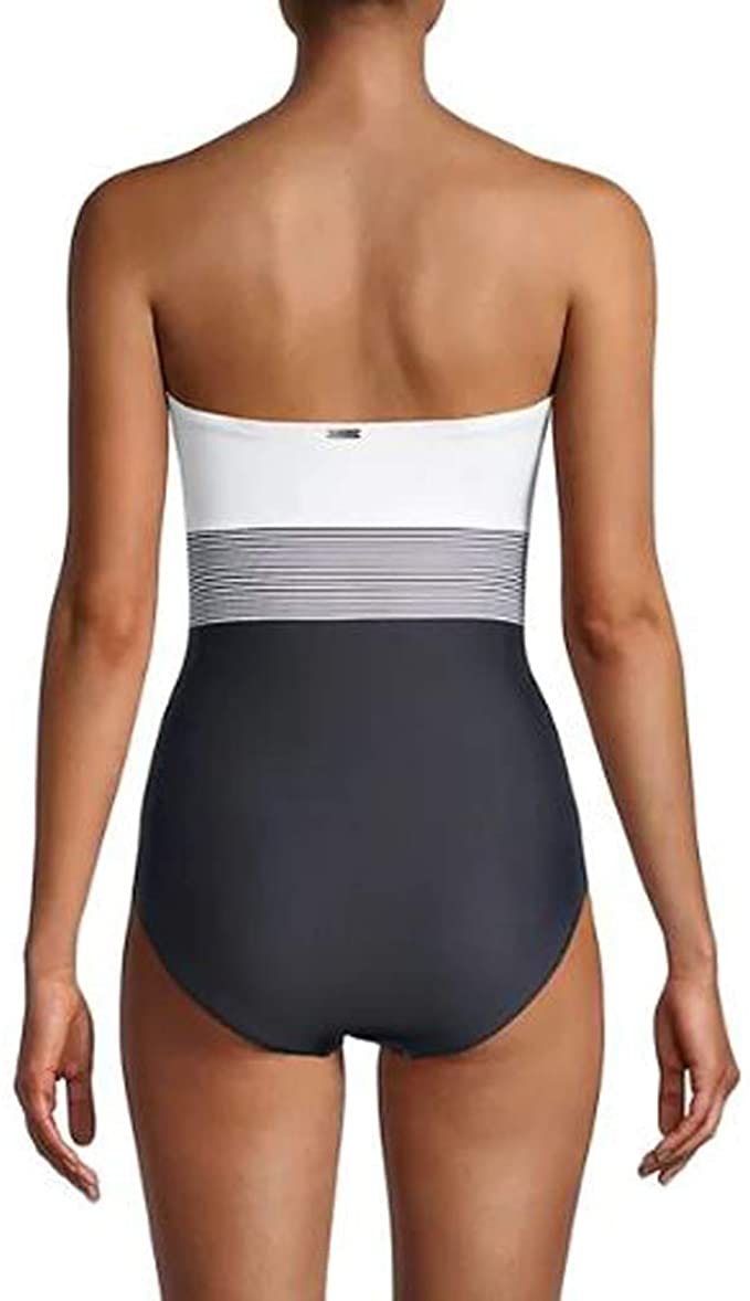 Calvin Klein Classic Bandeau One-Piece Swimsuit Color Earl Multi Country Club Floral Size 16