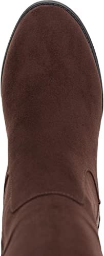 Style & Co. Womens August Faux Leather Almond Toe Knee-High Boots Color Chocolate Micro