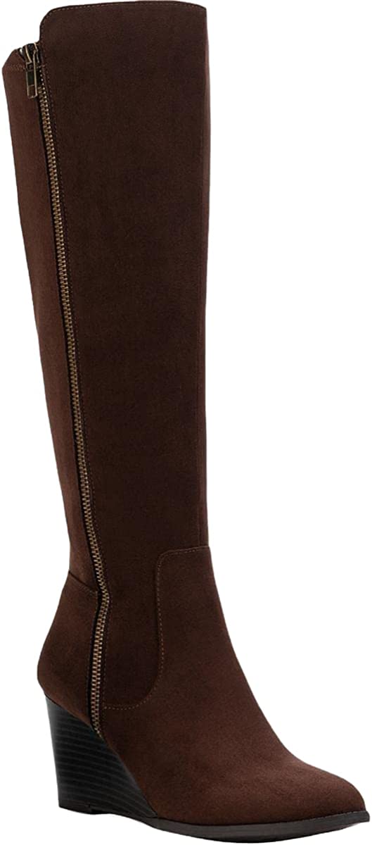Style & Co Wynterr Wedge Dress Boots Color Chocolate Size 7M