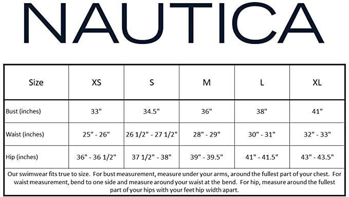 Nautica Standard Cross Back One Piece Swimsuit Color Deep Sea Size L