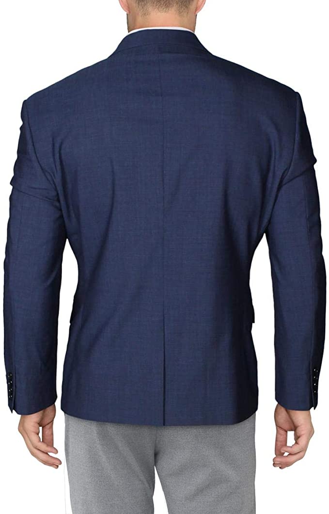 LAUREN RALPH LAUREN Men's Wool Business Two-Button Blazer Color Navy Size 40L