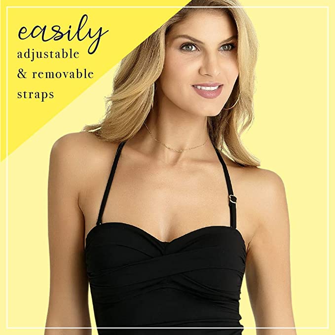 Anne Cole Women's Solid Twist Front Shirred Bandeau Tankini Swim Top Color Navy