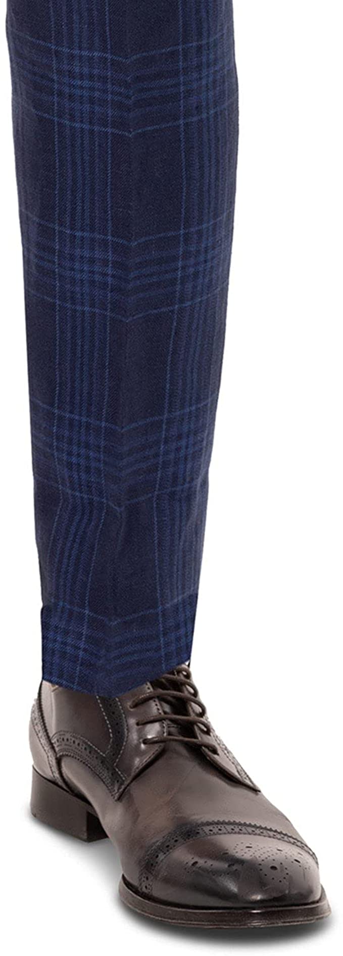 TALLIA Men’s Flat Front, Plaid Slim Fit Suit Separate Color Navy Size 31W x 30L