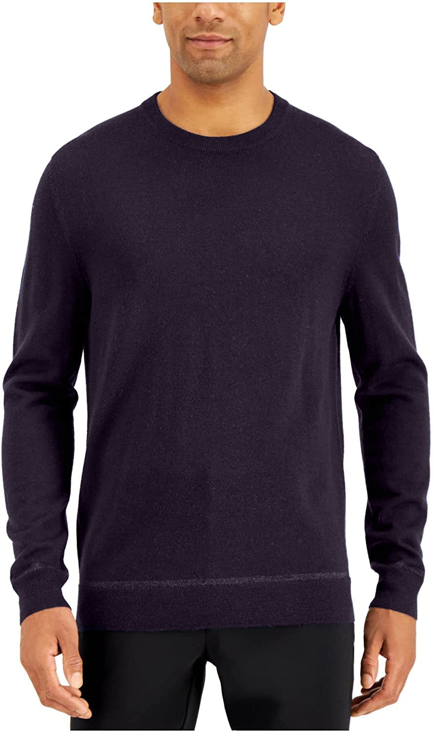 Alfani Men's Wool Blend Crewneck Sweater Color Purple Size M