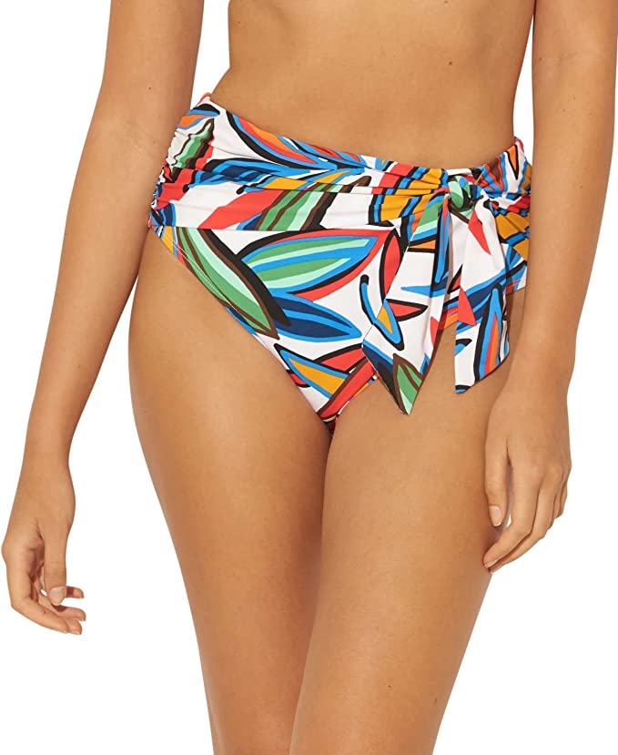 Bleu Rod Beattie Belted Sash High Waist Bikini Bottoms Color Lush Life Size 10