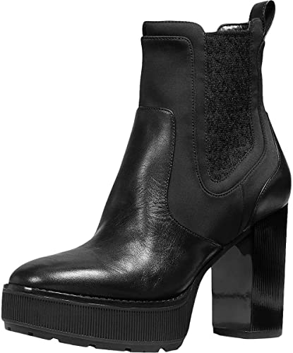 Michael Kors Women's Cramer Platform Chelsea Bootie Color Black Leather Size 7M