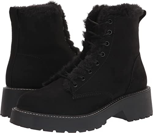 Madden Girl Women's Carra Fashion Boot Color Black Fabric Fur Size 7.5M