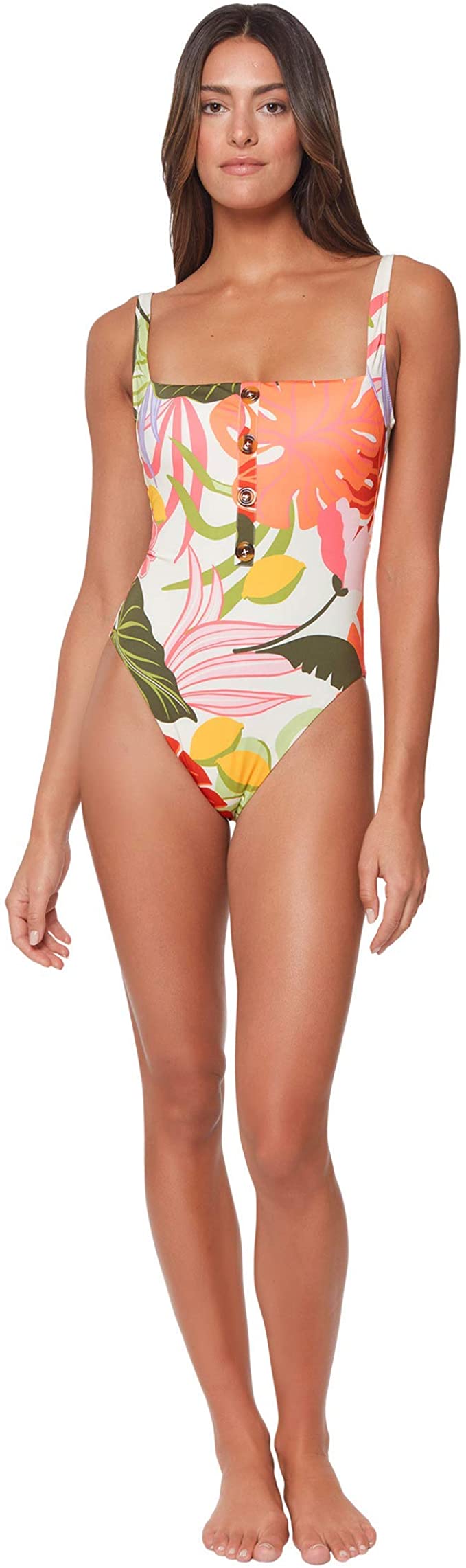Sanctuary Fresh Squeezed Button Front One-Piece Multicolor Size L