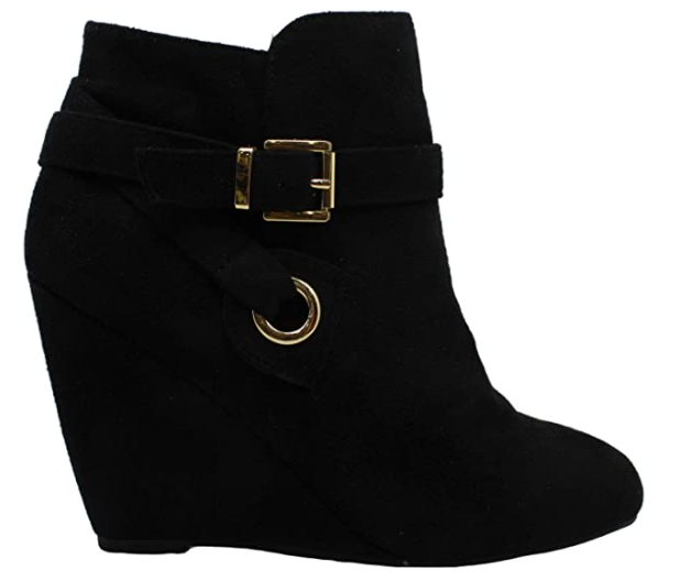 Rebel by Zigi Women's Keylie Faux Suede Wedge Boots Color Black Size 8M