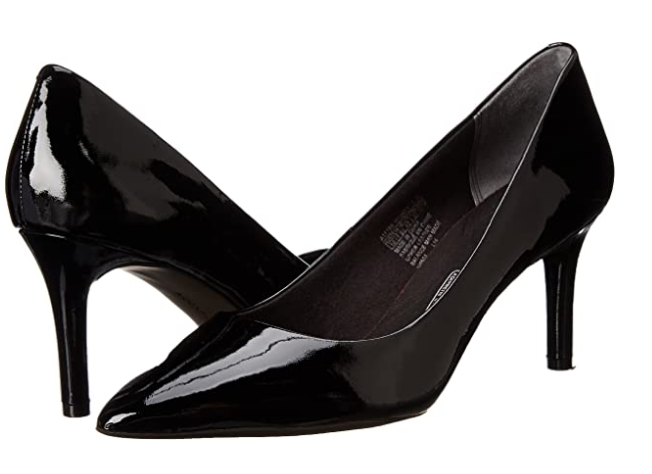 Rockport Women's Total Motion 75mm Pointy Pump Color Black Kid Suede Size 9M