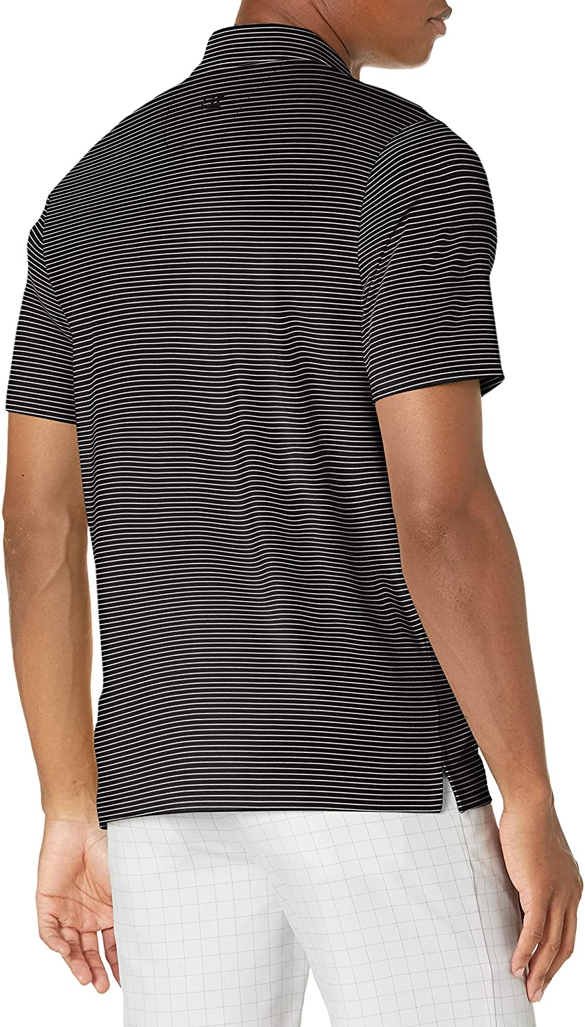 Cutter & Buck Men's Moisture Wicking UPF Drytec Forge Pencil Stripe Polo Shirt Color: Black Size 1X