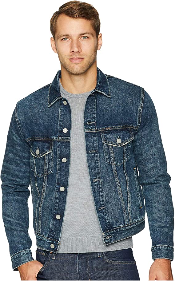 Polo Ralph Lauren Men's Denim Trucker Jacket Trenton Color Blue Size 2XL